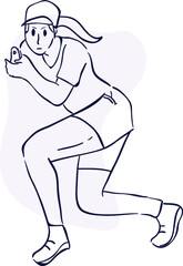 design vector oneline drawing police with gun