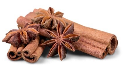 Obraz na płótnie Canvas Asian spices anice and cinnamon stick