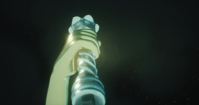 Animation Close-up of Justitia, the justice goddess's hands holding scales
