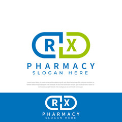 RX pharmaceutical capsule medicine logo vector,Drug Choice,drugstore,vector logo template