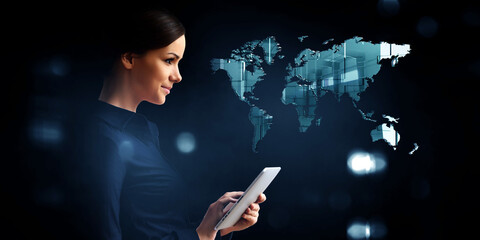 Business and innovation concept . Mixed media