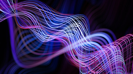3D line abstract background. smooth curve shape lines