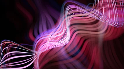 Muurstickers 3D lijn abstracte achtergrond. vloeiende lijnen in de vorm van een curve © nonnie192