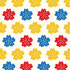 沖縄紅型シンプルパターン　イラスト素材