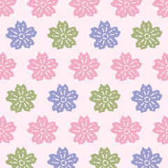 沖縄紅型シンプルパターン　イラスト素材