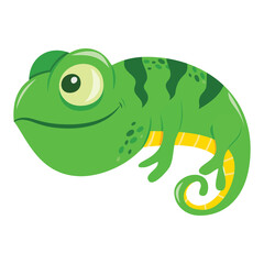 Cute Cartoon Chameleon Lizard