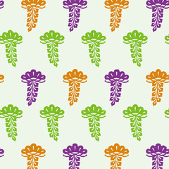 沖縄紅型シンプルパターン　イラスト素材