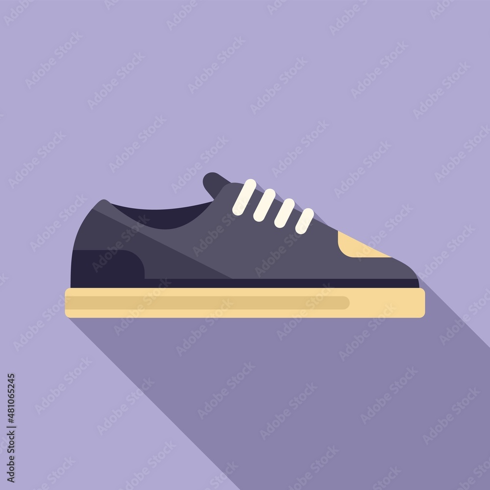 Canvas Prints Sport sneaker icon flat vector. Fitness run