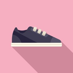 Shop sneaker icon flat vector. Sport shoe