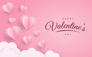 Valentine's Day Design. Love Background Illustration with love and cloud.