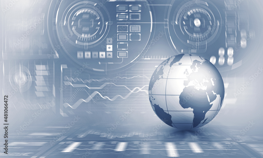 Aufkleber global communication and technology image