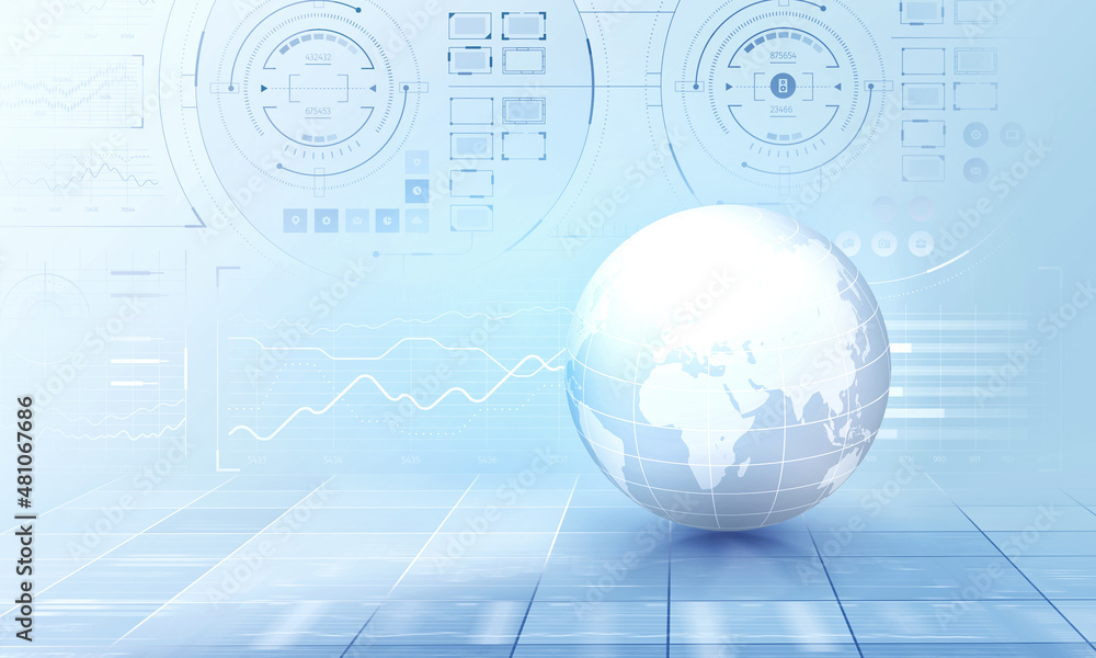 Aufkleber global communication and technology image