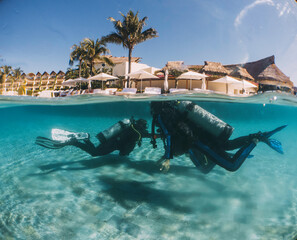 new scuba divers learning new skills