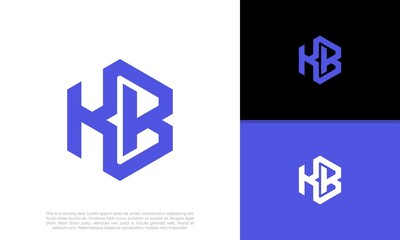 Initials KB logo design. Initial Letter Logo.