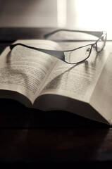 book and glasses