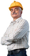 Architect Construction Worker in a yellow helmet