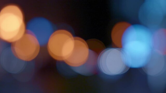 Defocused blurred night city lights bokeh background