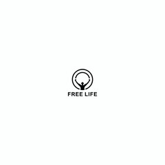 free living people logo vector design, with freestyle people illustration, in a circle