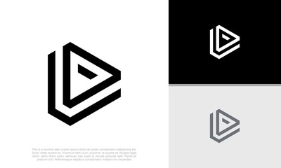 Initials D logo design. Initial Letter Logo. Triangle logo.