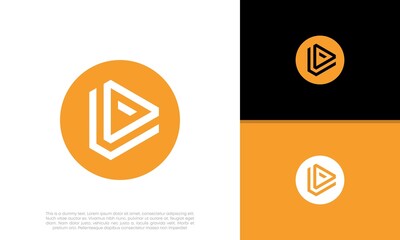 Initials D logo design. Initial Letter Logo. Triangle logo.