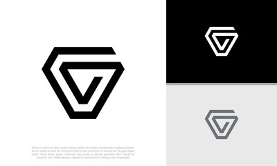 Initials G logo design. Initial Letter Logo. Triangle logo.