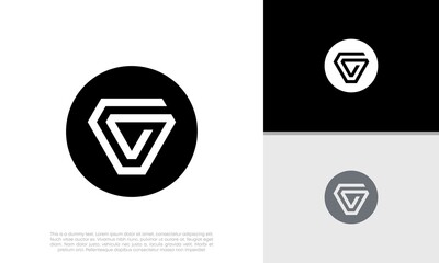 Initials G logo design. Initial Letter Logo. Triangle logo.