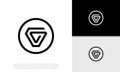 Initials G logo design. Initial Letter Logo. Triangle logo.