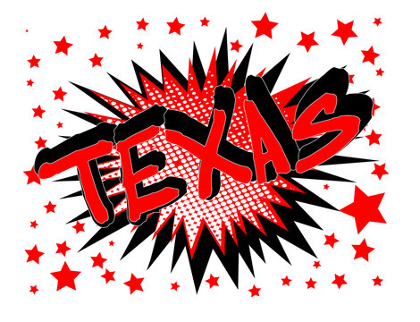 Cartoon Texas Splash With Stars