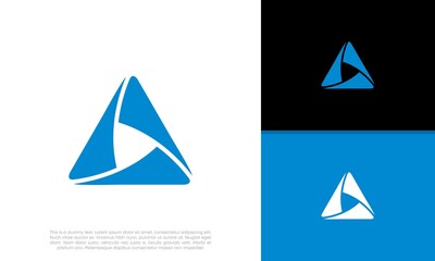 Innovative high tech logo template. Triangle logo.