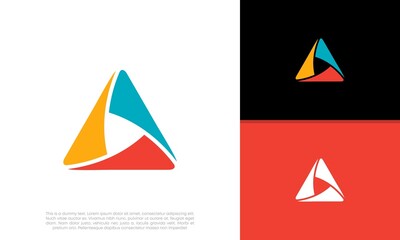 Innovative high tech logo template. Triangle logo.