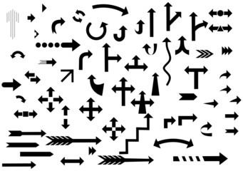 set of arrows. Arrow useable as data analysis, recycling road sign business infographic u turn download construction double lane etc vector pack.