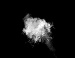 White smoke on black background