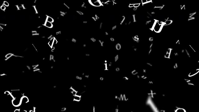 文字 渦巻き パーティクル 16秒 ループ  アルファベット 小文字 大文字 ミックス アルファマット