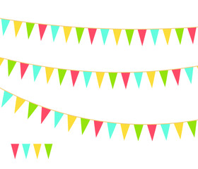 Obraz premium Party colorful flags. Celebration Event, Birthday, Carnival flag garlands.