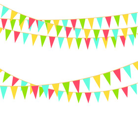 Obraz premium Party colorful flags. Celebration Event, Birthday, Carnival flag garlands.