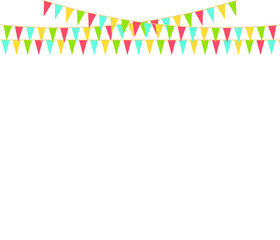 Obraz premium Party Background with Colorful Flags. Celebration Event, Birthday, Carnival flag garlands.