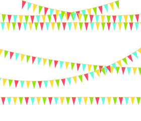 Party colorful flags. Celebration Event, Birthday, Carnival flag garlands.