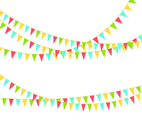 Obraz premium Party colorful flags. Celebration Event, Birthday, Carnival flag garlands.