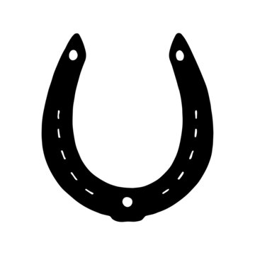 recommend clip art: Black silhouette of a horseshoe on a white background. Vector illustration of the symbol of good luck. A horseshoe for luck.  The horseshoe is a talisman of abundance and good luck.