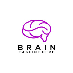 Brain Logo Design Concept Isolated in White Background