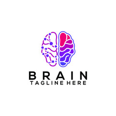 Brain Logo Design Concept Isolated in White Background