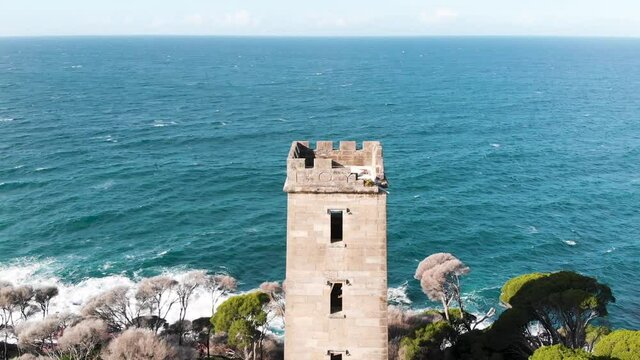 Drone Shot of Boyd's Tower, in Ben Boyd National Park In New South Wales Next To The Town Of Eden. New South Wales, Australia
