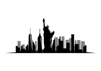 New York landscape skyline design illustration vector eps format , suitable for your design needs, logo, illustration, animation, etc.