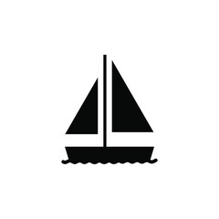 Ship, Boat, Sailboat Solid Icon, Vector, Illustration, Logo Template. Suitable For Many Purposes.