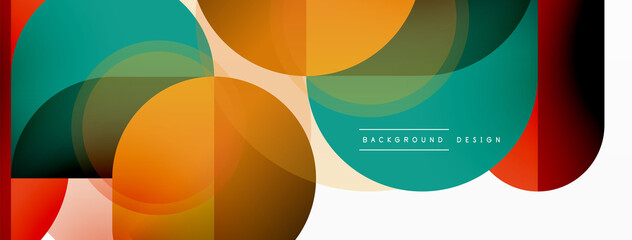 Fototapeta premium Creative geometric wallpaper. Minimal circle triangle and square line abstract background. Vector illustration for wallpaper banner background or landing page
