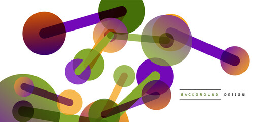 Abstract background. Round dots connected by lines. Trendy techno business template for wallpaper, banner, background or landing