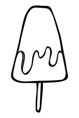 Vector hand drawn ice cream isolated on white backgrounds. Cute dessert illustration. For print, web, design, decor, logo.