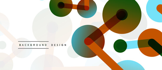 Abstract background. Round dots connected by lines. Trendy techno business template for wallpaper, banner, background or landing