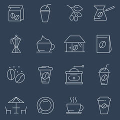 coffee icon set .coffee symbol pack vector elements for infographic web. with trend color