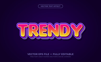 3d Trendy Editable Vector Text Effect